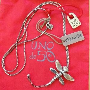 NWT Uno de 50 Long Dragonfly Necklace